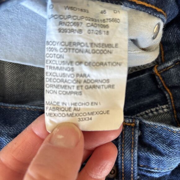 Dickies Work Jeans Men's 33 X 34 Regular Fit Dark Wash Denim Straight Leg Y2K - Picture 5 of 7